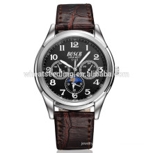 popular three eyes fashion shakeproof band mens leather watch